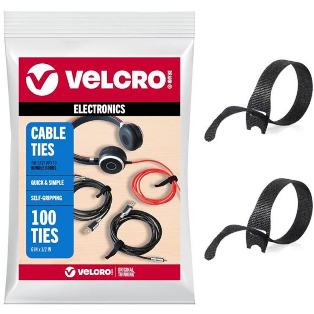 Reusable Cable Ties 100 Pack Cord Wraps Cable Management Straps 6 Inch Black
